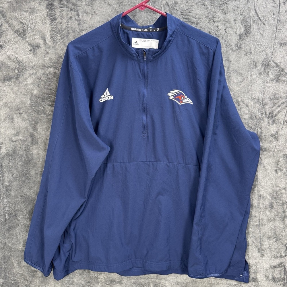 Adidas UTSA Roadrunners 1/4 Zip Windbreaker Size XL Men's Blue Jacket